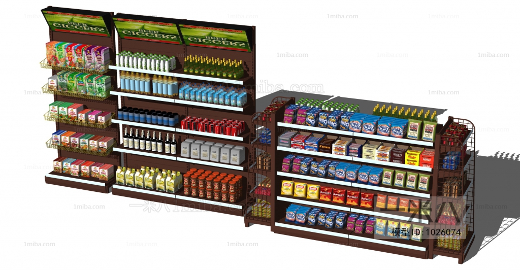 现代超市货架零食展示架组合
