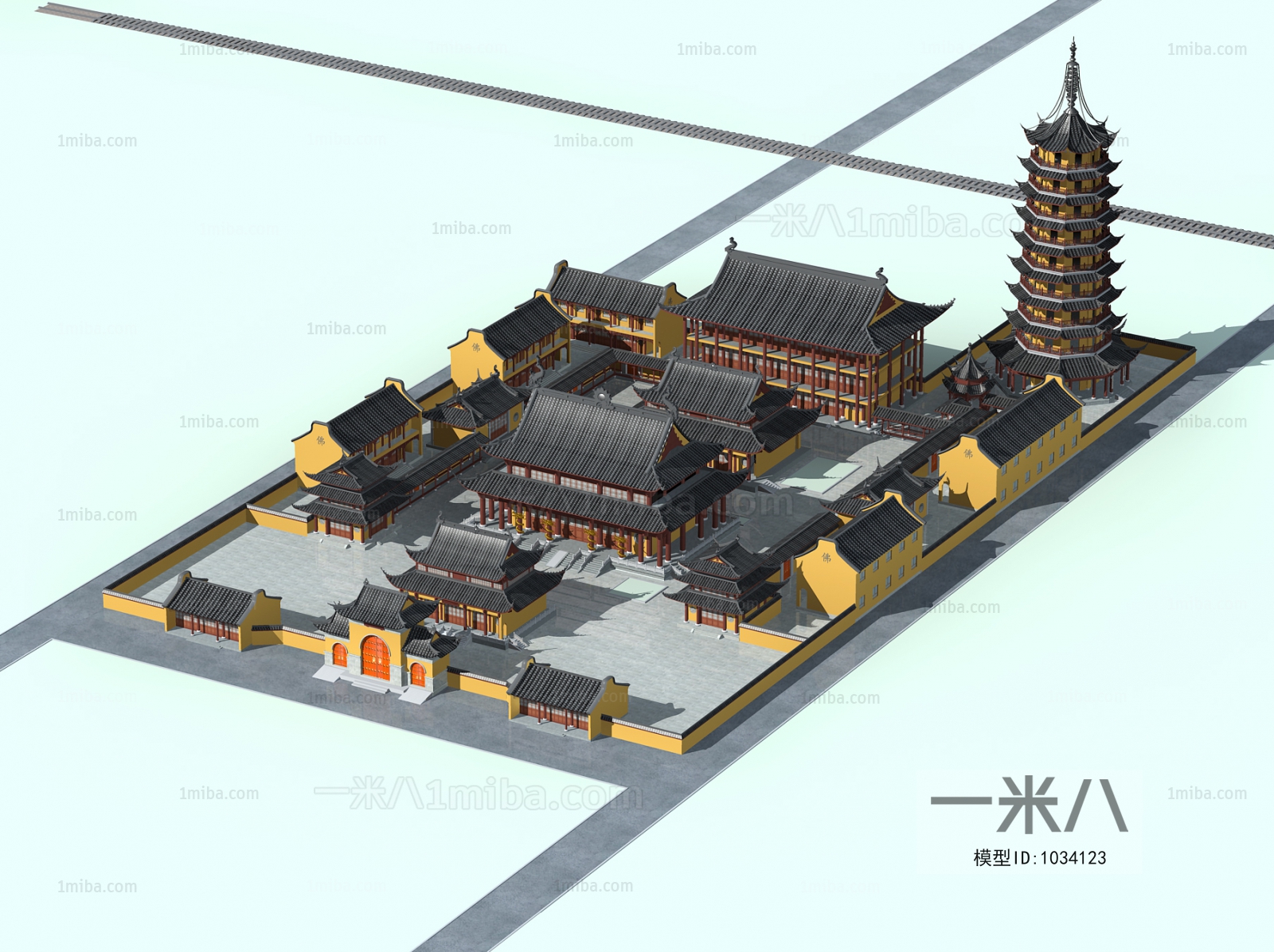 中式禅寺寺庙古建