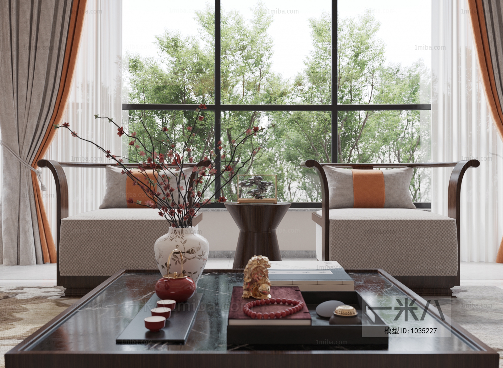 New Chinese Style A Living Room