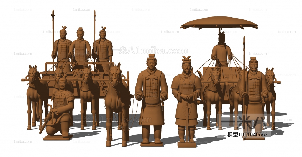 中式古代人物雕塑