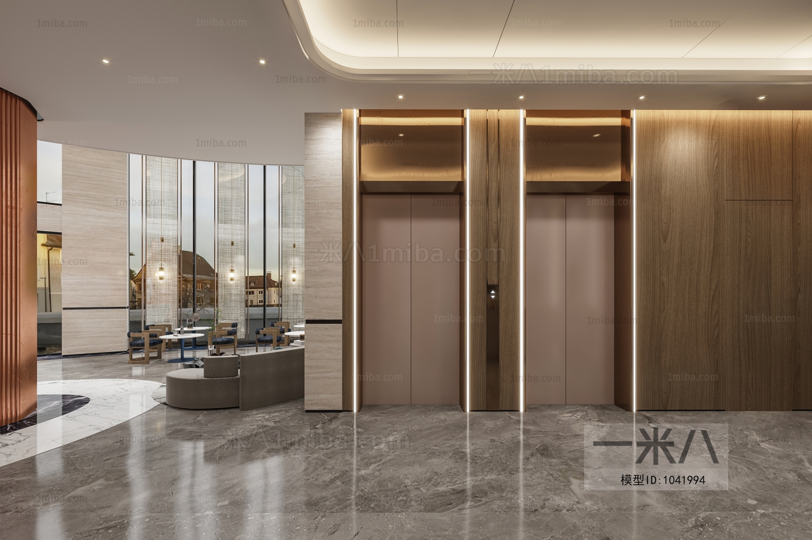 Modern Office Elevator Hall