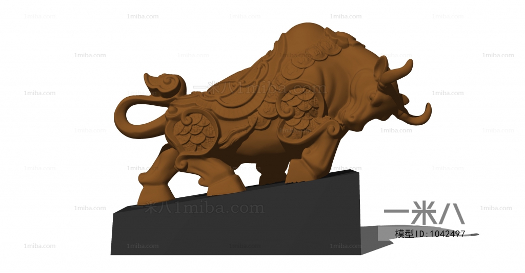 中式公牛雕塑摆件