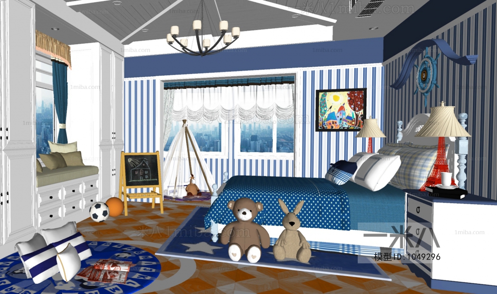 Mediterranean Style Boy's Room And Son's Room