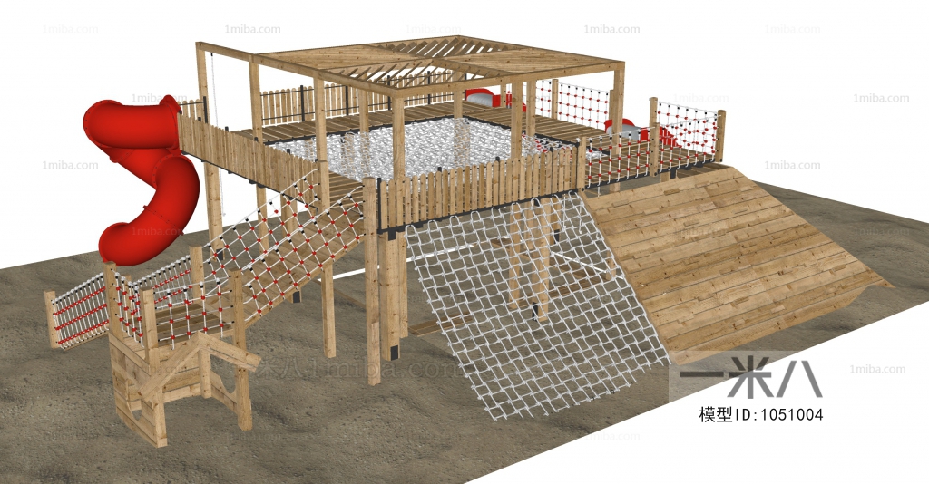 现代儿童滑梯、攀爬设施