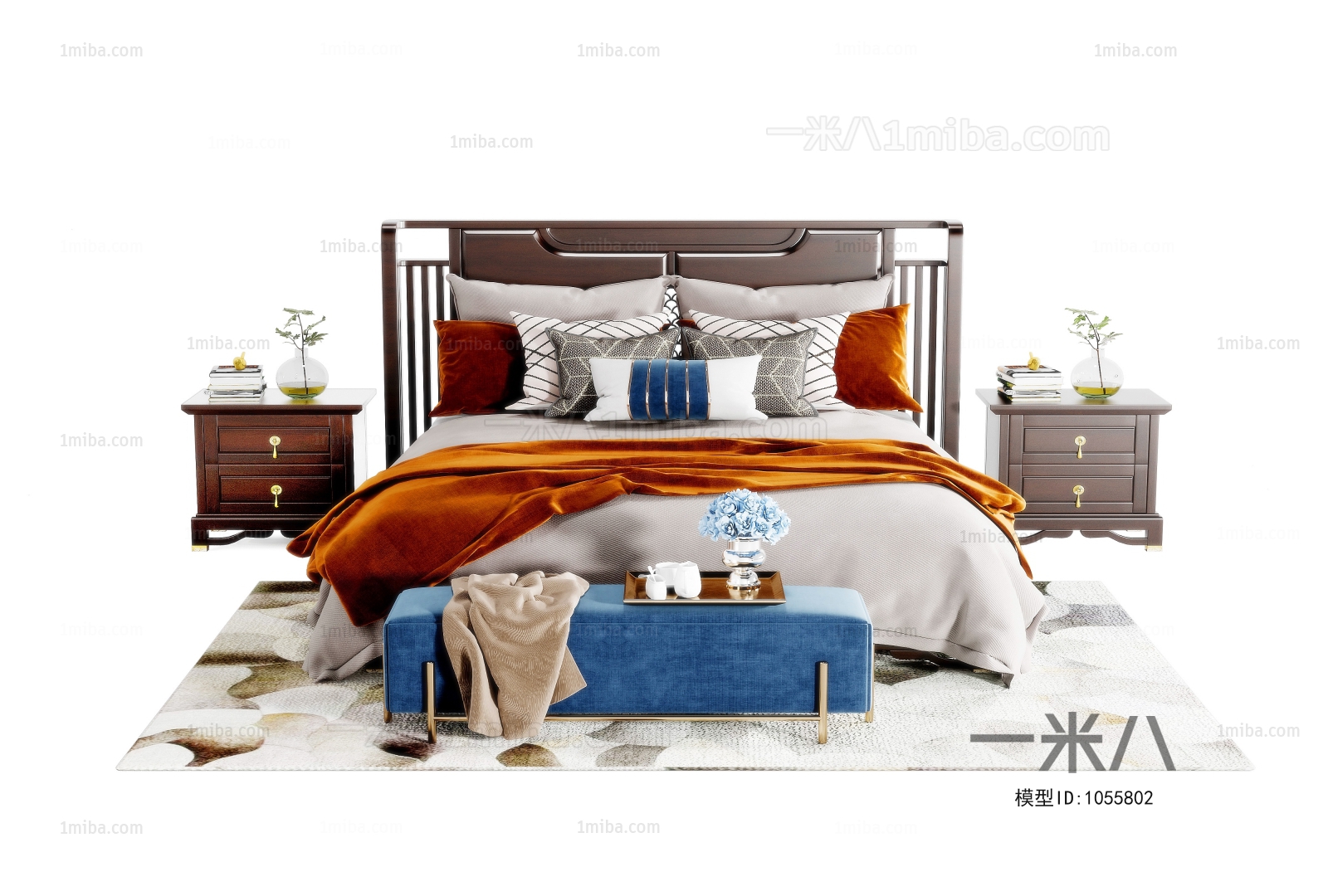 New Chinese Style Double Bed