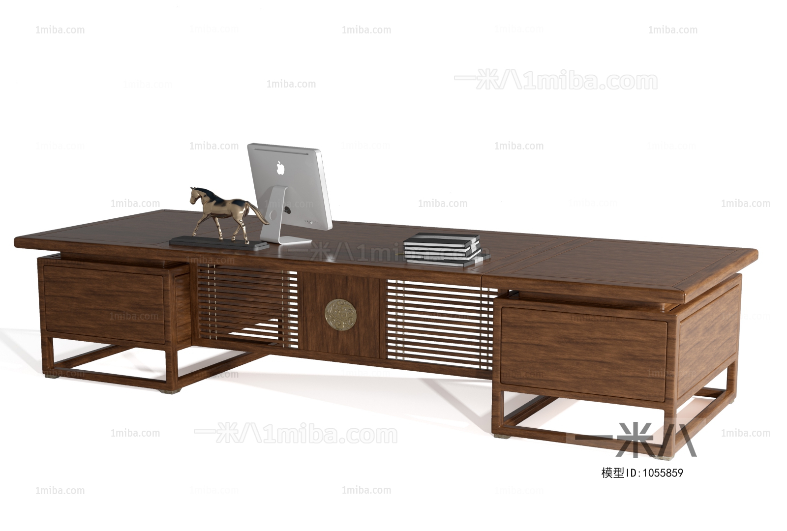 新中式班台桌办公柜