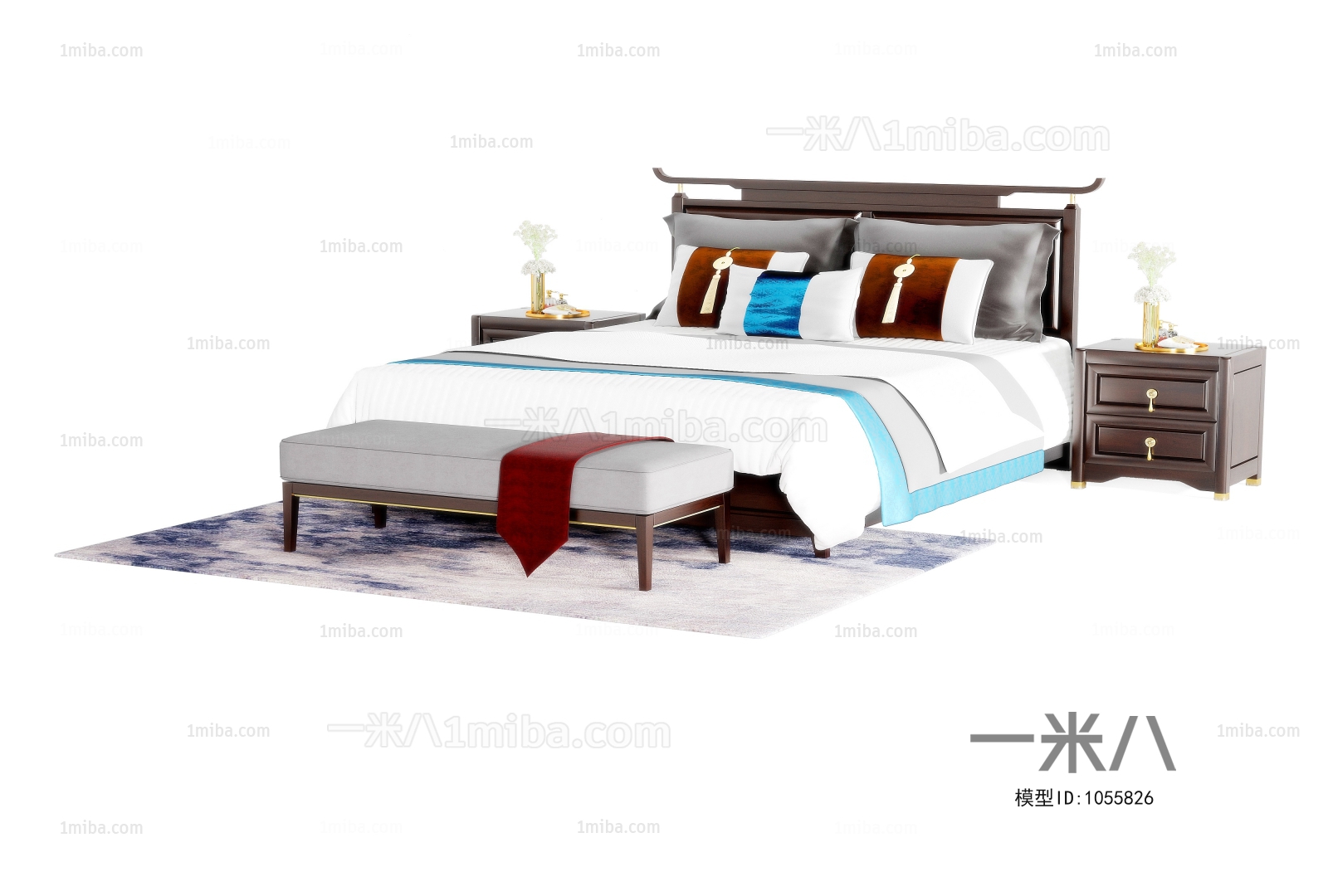 New Chinese Style Double Bed