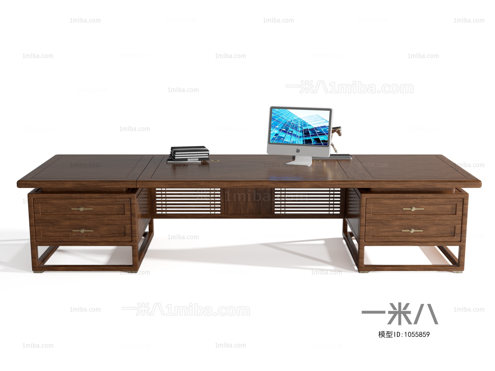 新中式班台桌办公柜