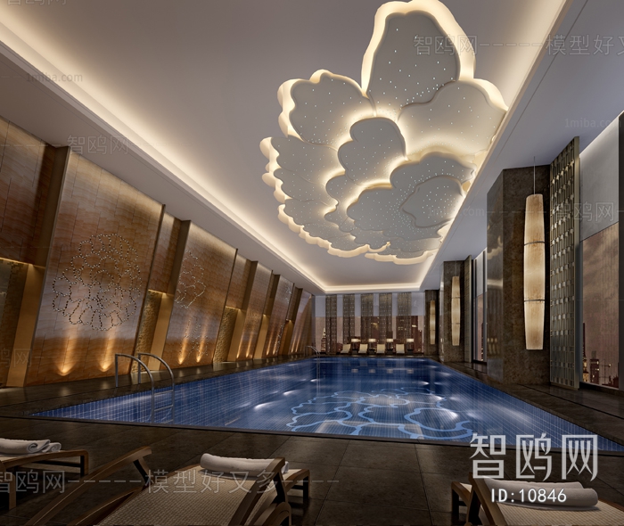 现代新中式游泳池