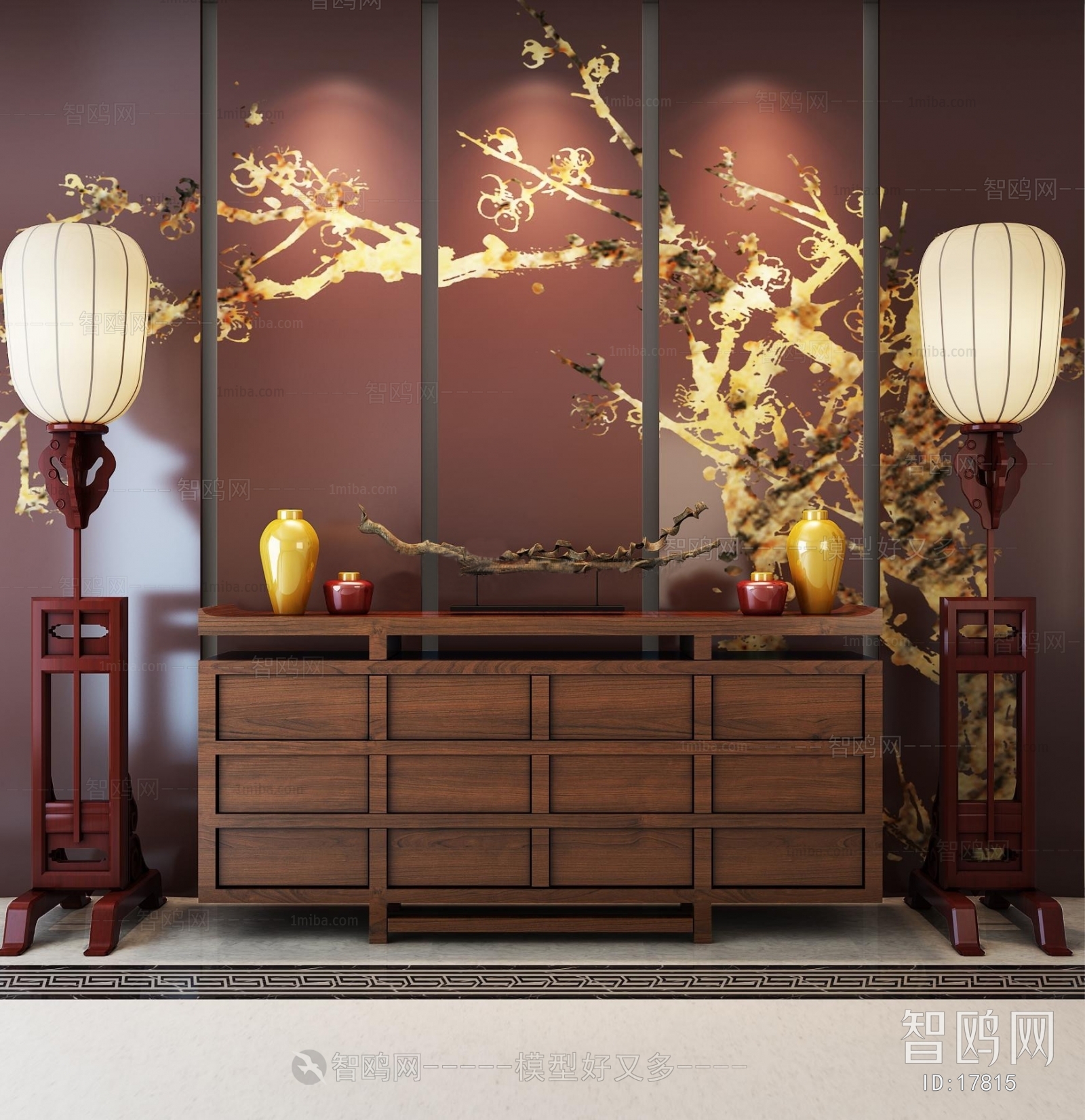 Modern New Chinese Style Side Cabinet/Entrance Cabinet