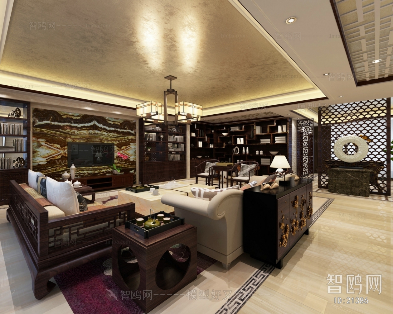 New Chinese Style A Living Room