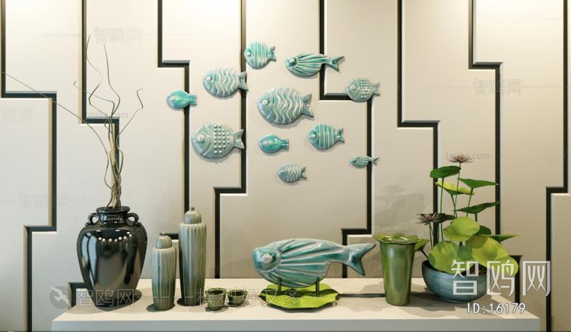 Modern New Chinese Style Decorative Set