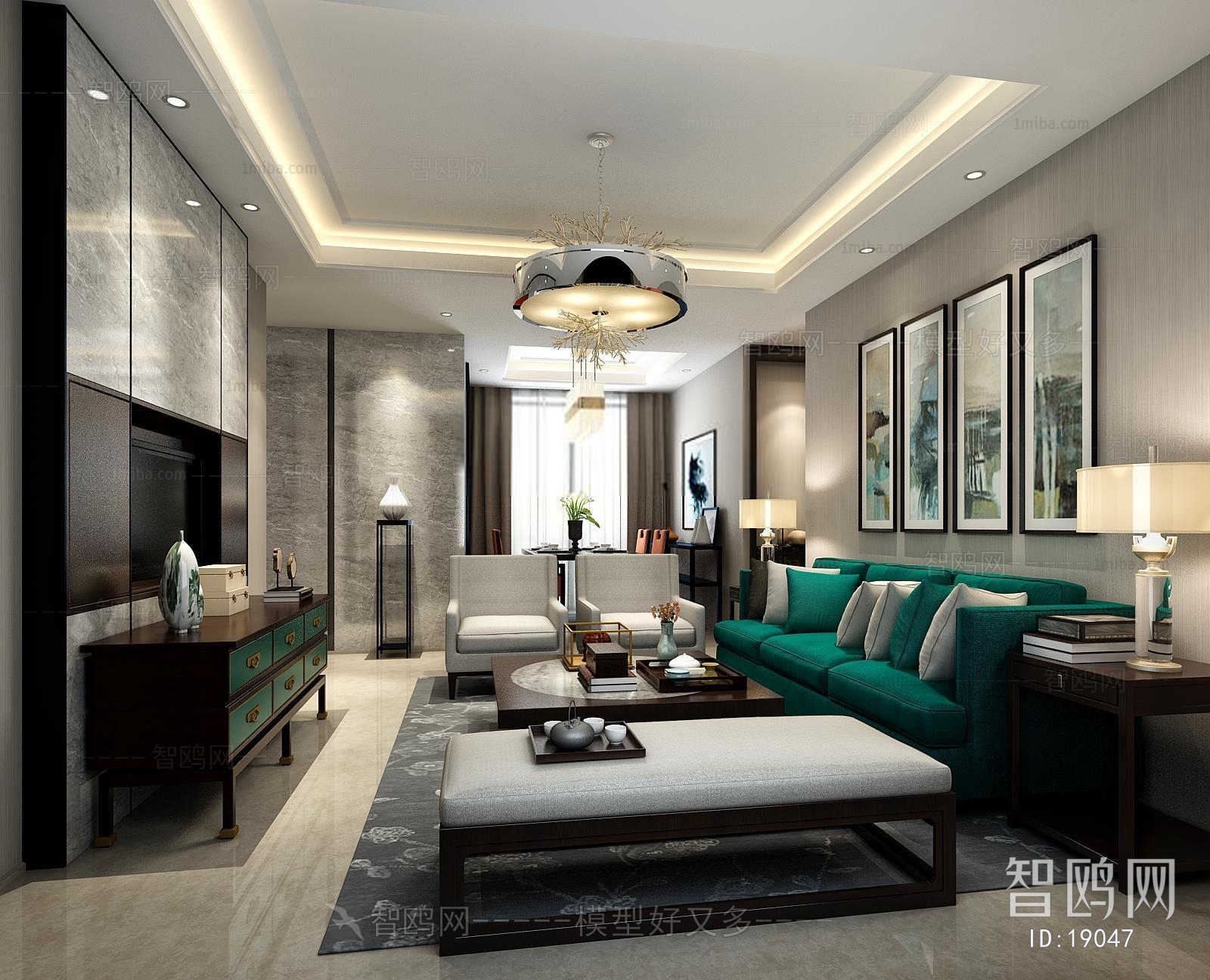 Modern New Chinese Style A Living Room