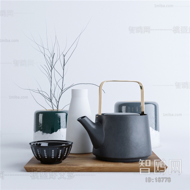 现代新中式茶具摆件