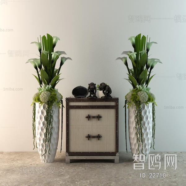 Modern Idyllic Style Potted Green Plant