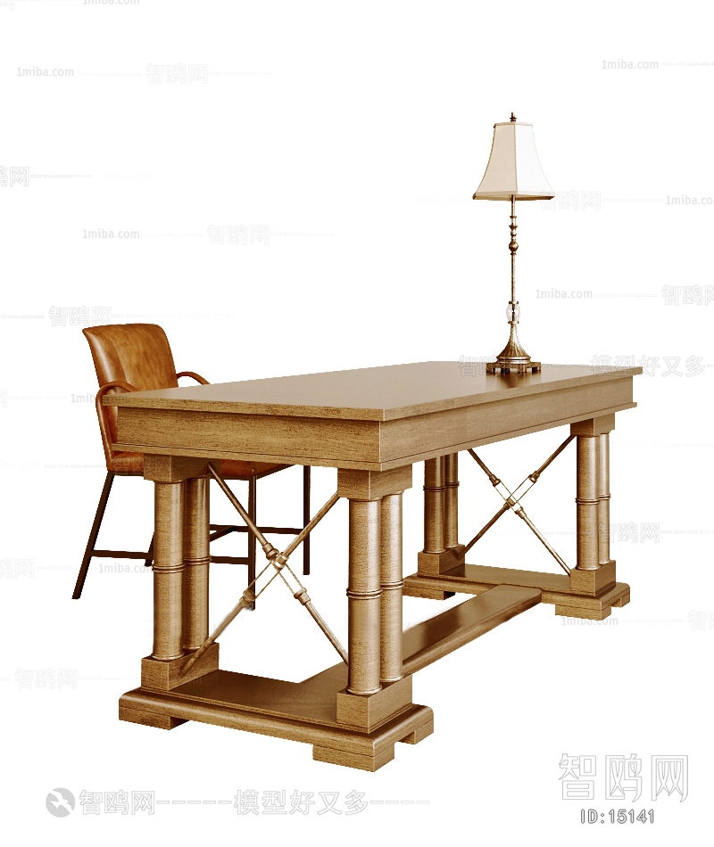 美式书桌椅