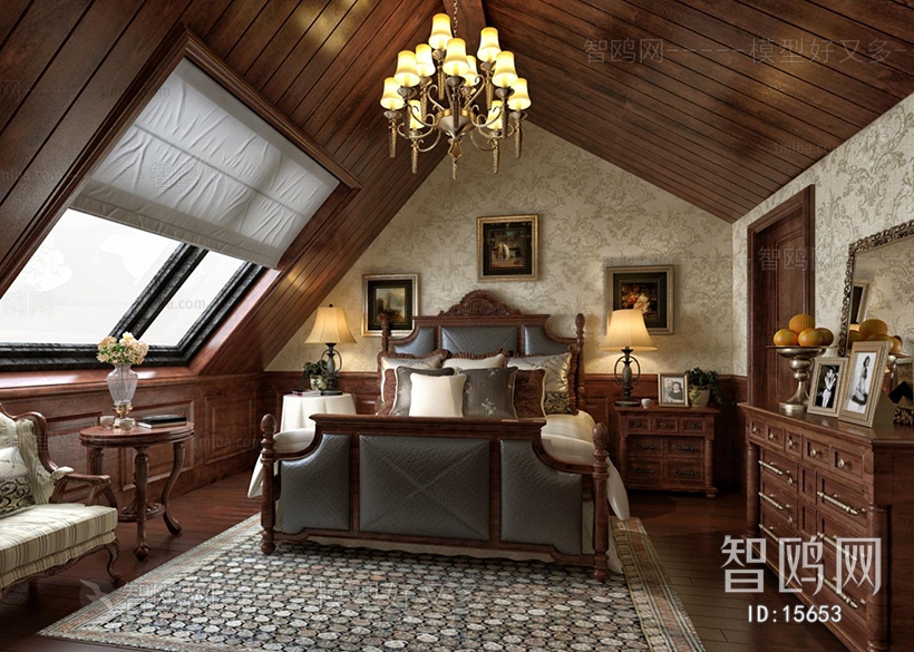 American Style European Style Bedroom