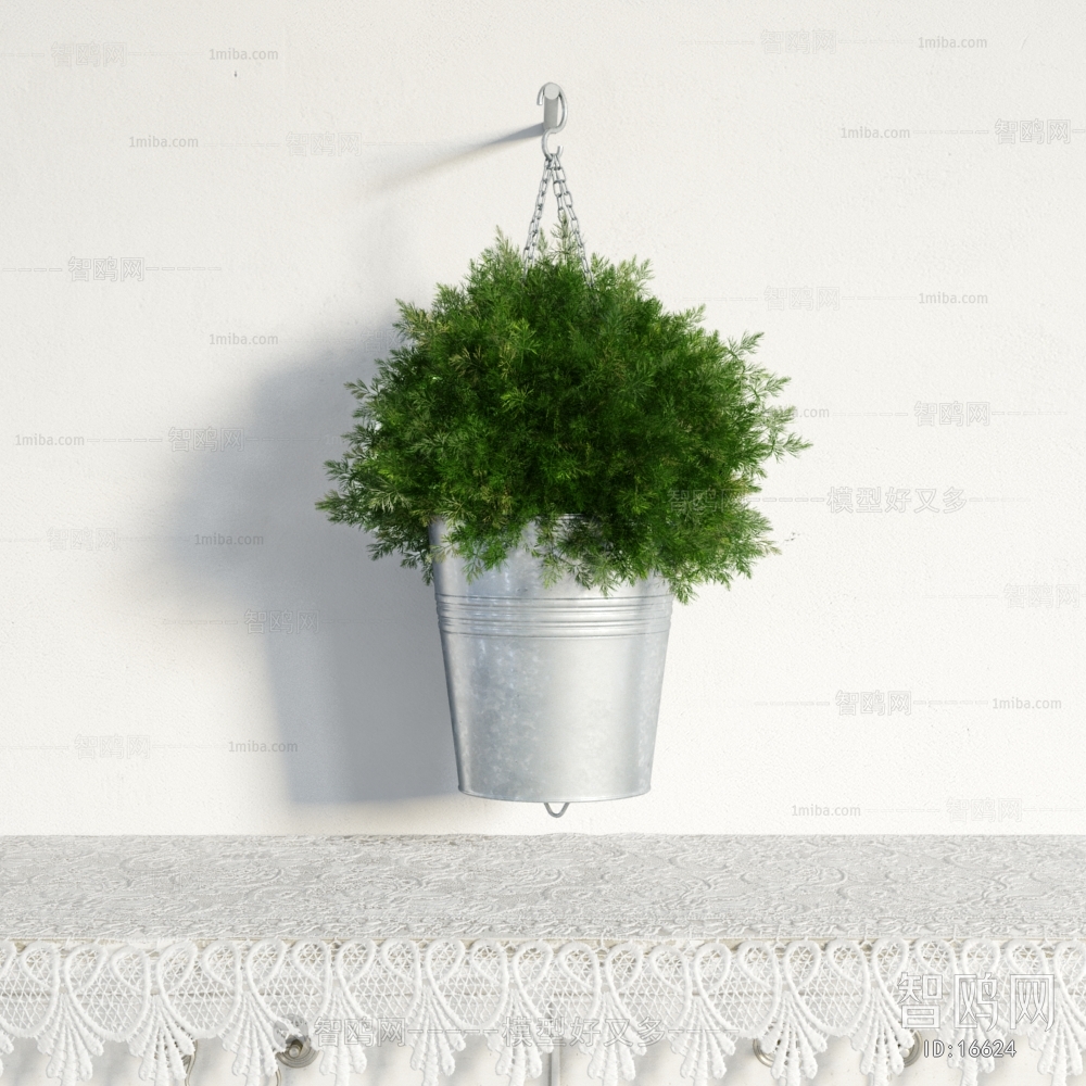 Modern Potted Green Plant