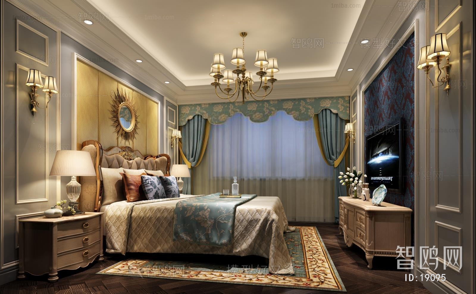 American Style European Style Bedroom