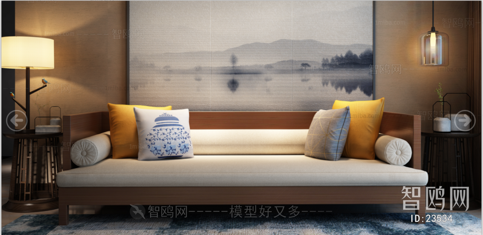 New Chinese Style Multi Person Sofa