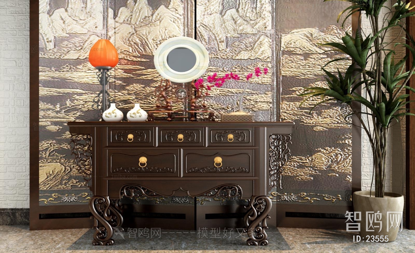 Chinese Style Side Cabinet/Entrance Cabinet