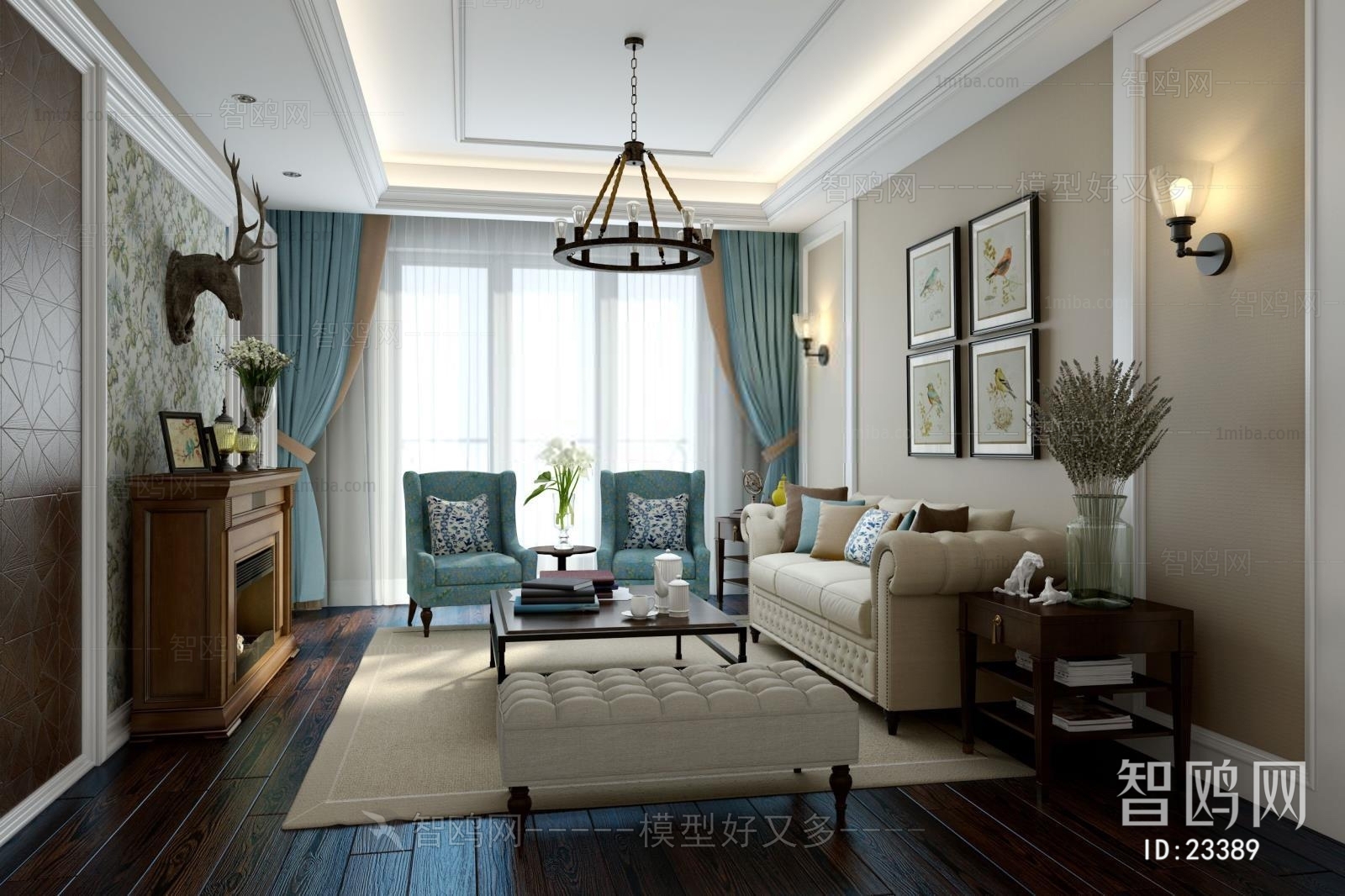 American Style Simple European Style A Living Room