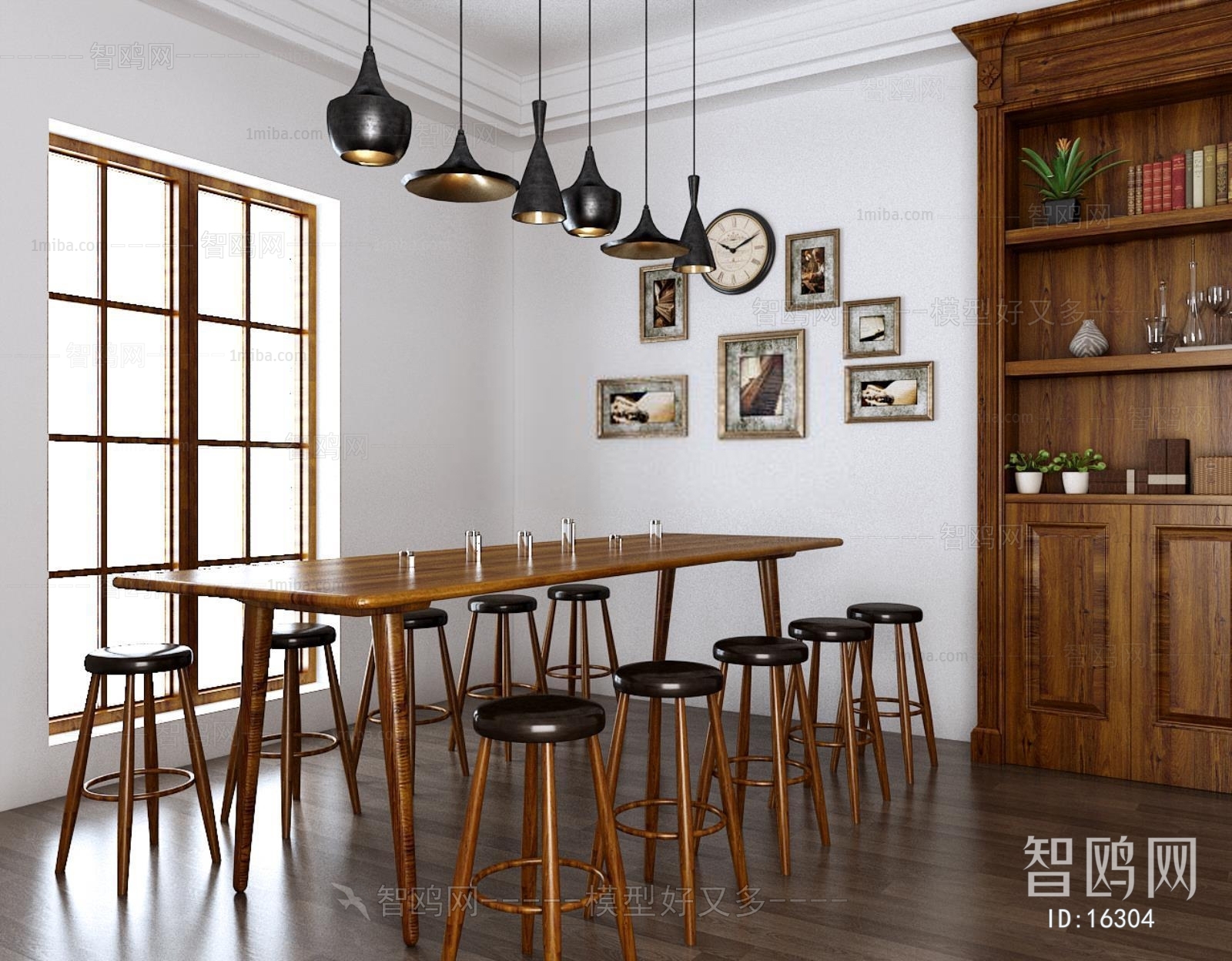 Modern American Style Industrial Style Dining Room