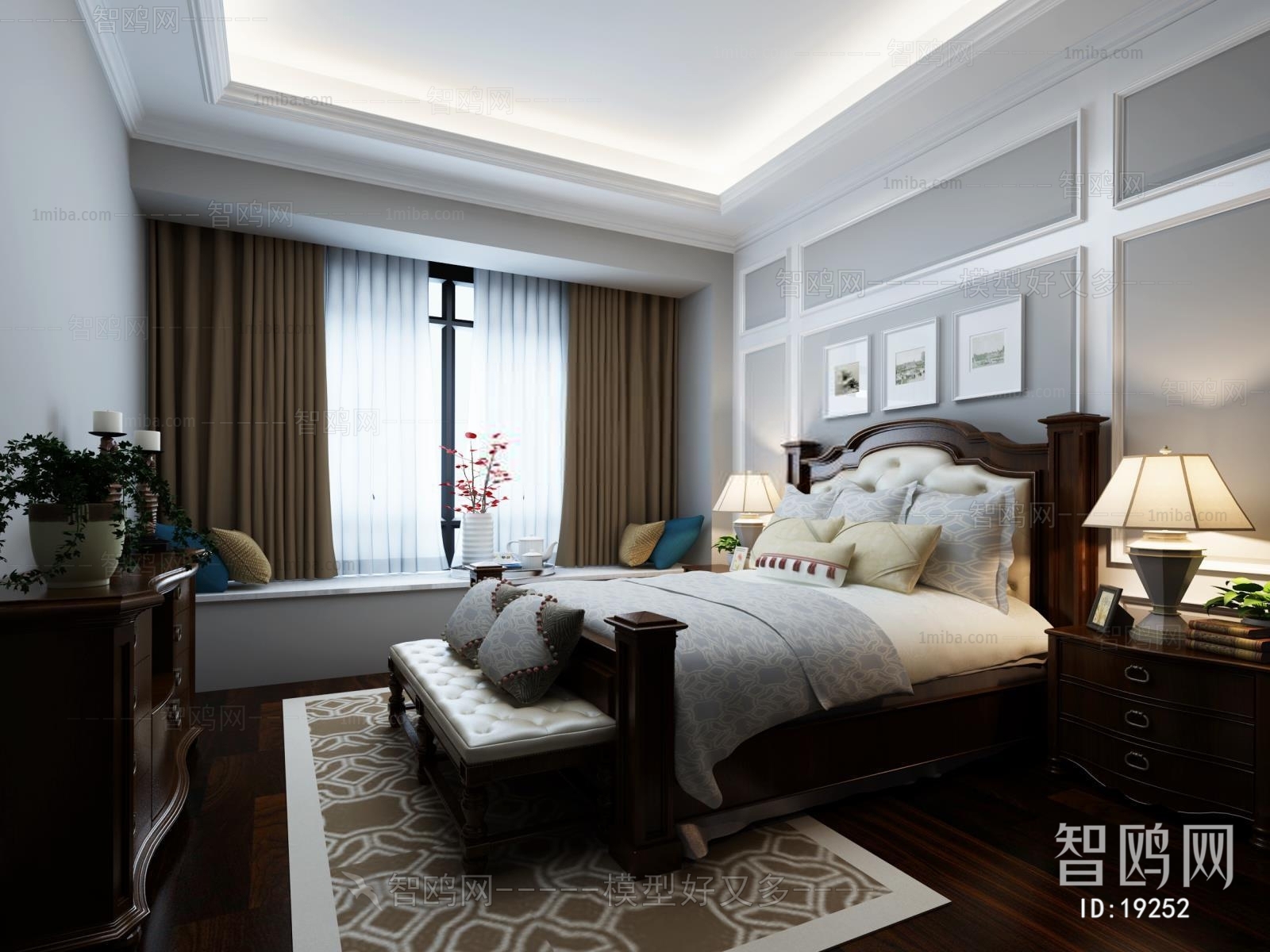 American Style European Style Bedroom