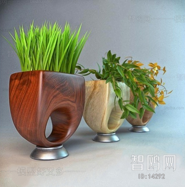 Modern Potted Green Plant