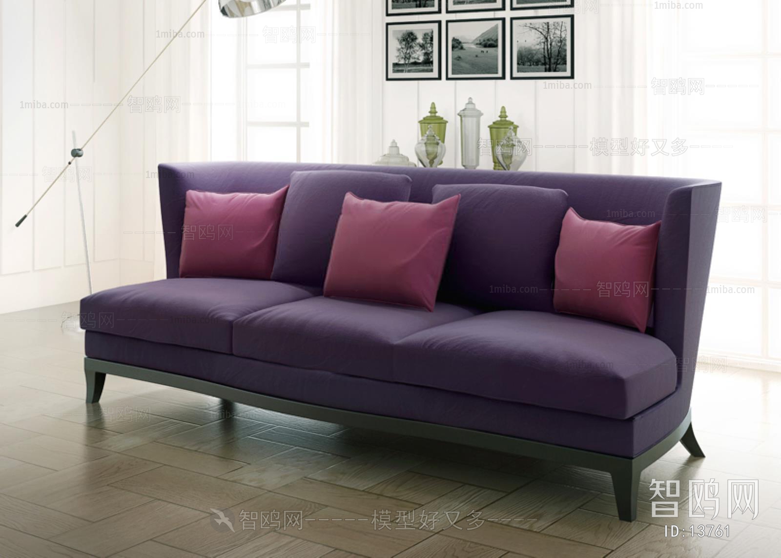 Modern Simple Style Three-seat Sofa