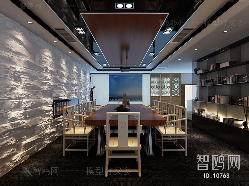 新中式办公会议室餐桌椅