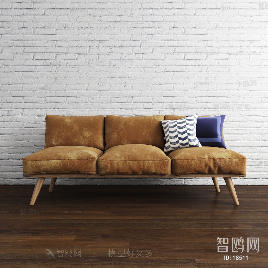 Modern Industrial Style Three-seat Sofa