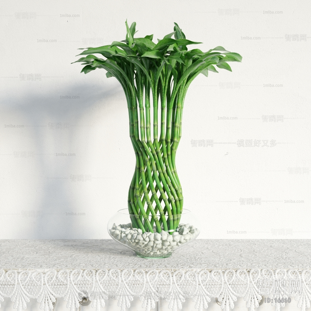 Modern Potted Green Plant