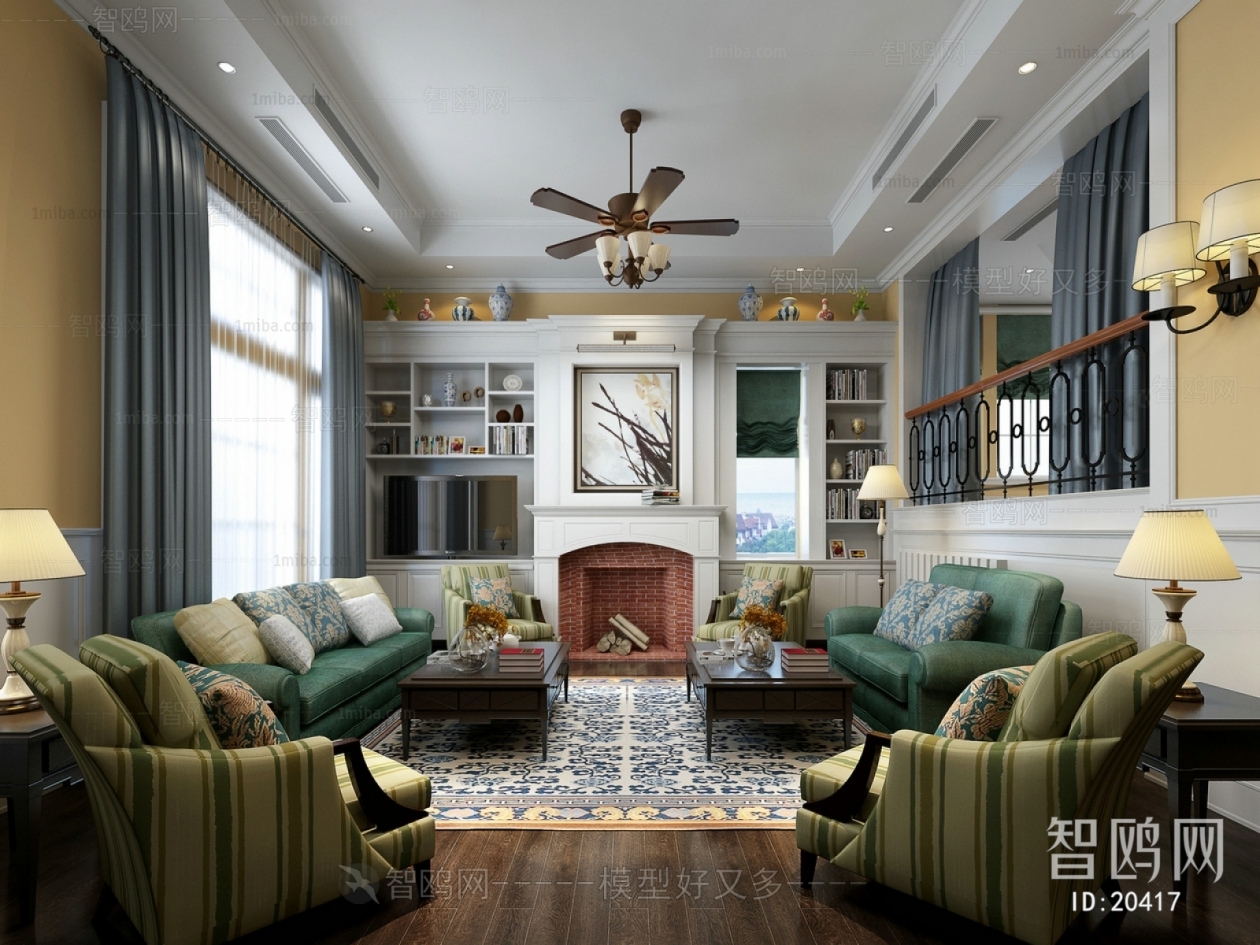 American Style Simple European Style A Living Room