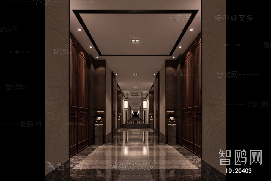 New Chinese Style Corridor Elevator Hall