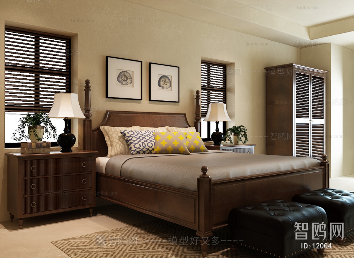 American Style Simple European Style Bedroom