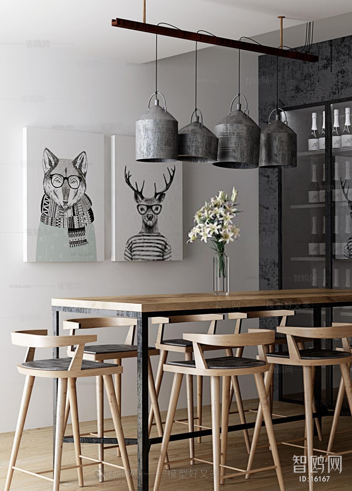 Modern LOFT Nordic Style Dining Table And Chairs
