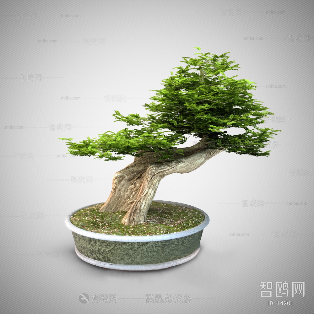 Modern New Chinese Style Potted Green Plant