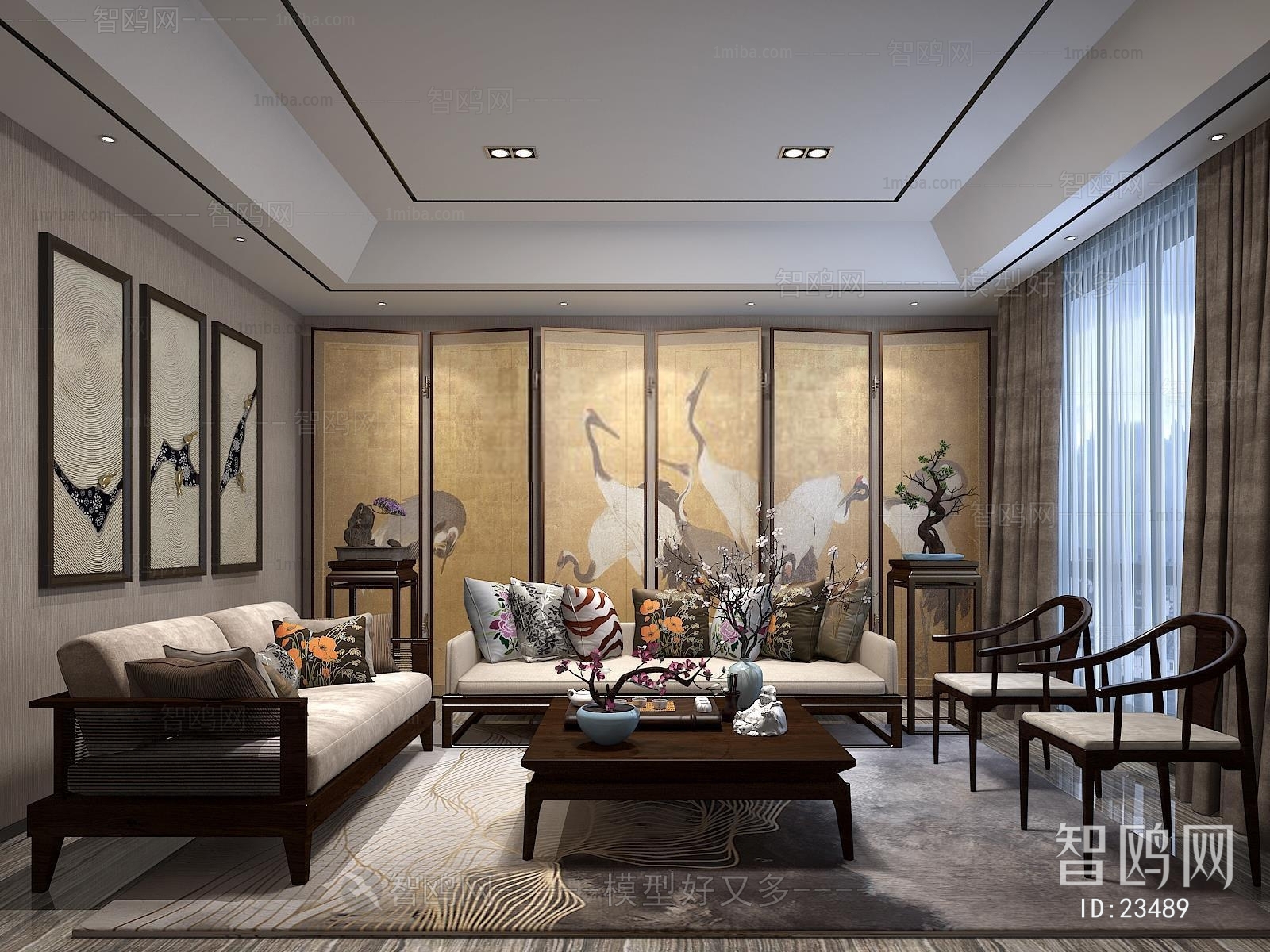 New Chinese Style A Living Room