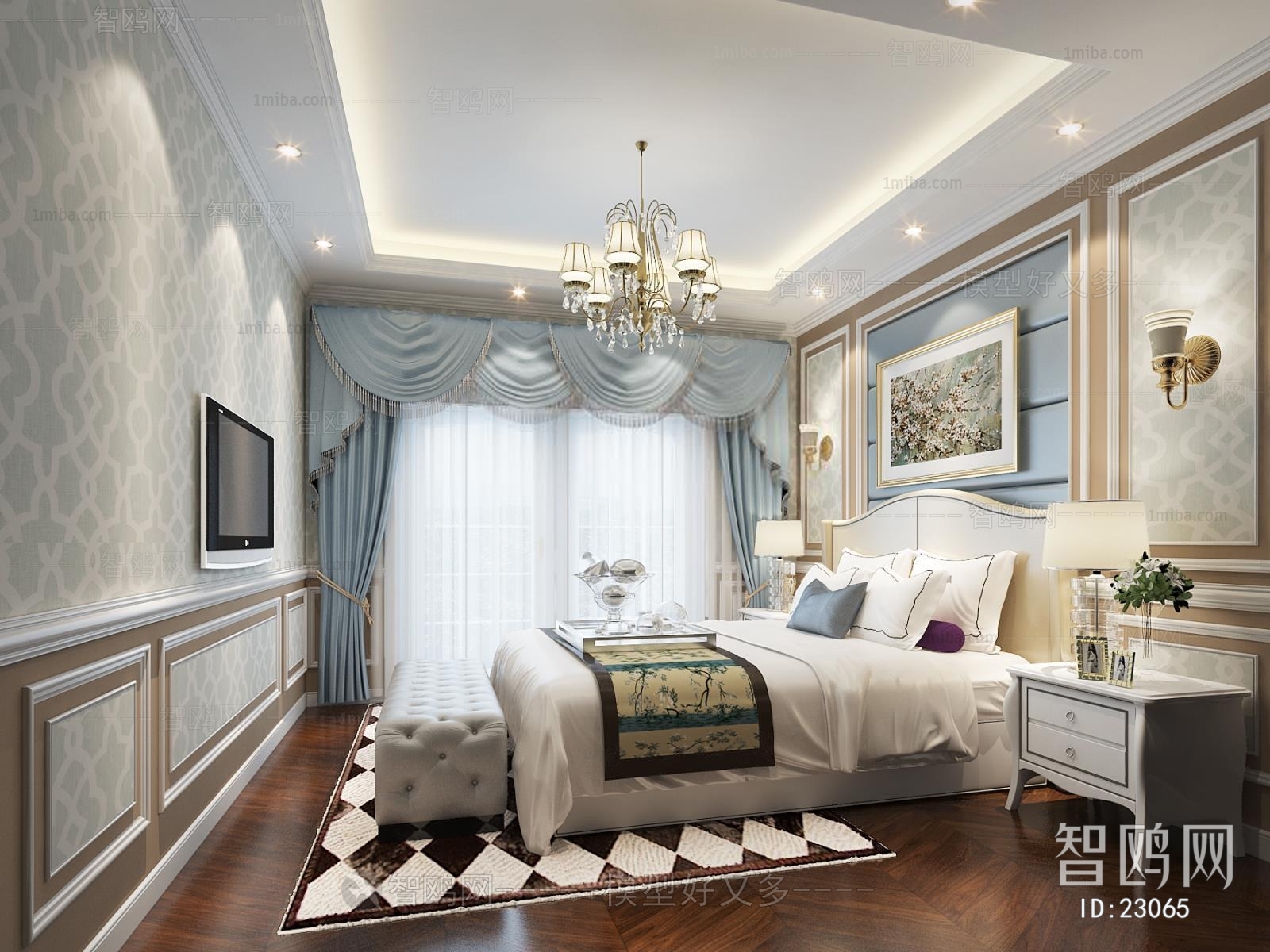 Simple European Style Bedroom