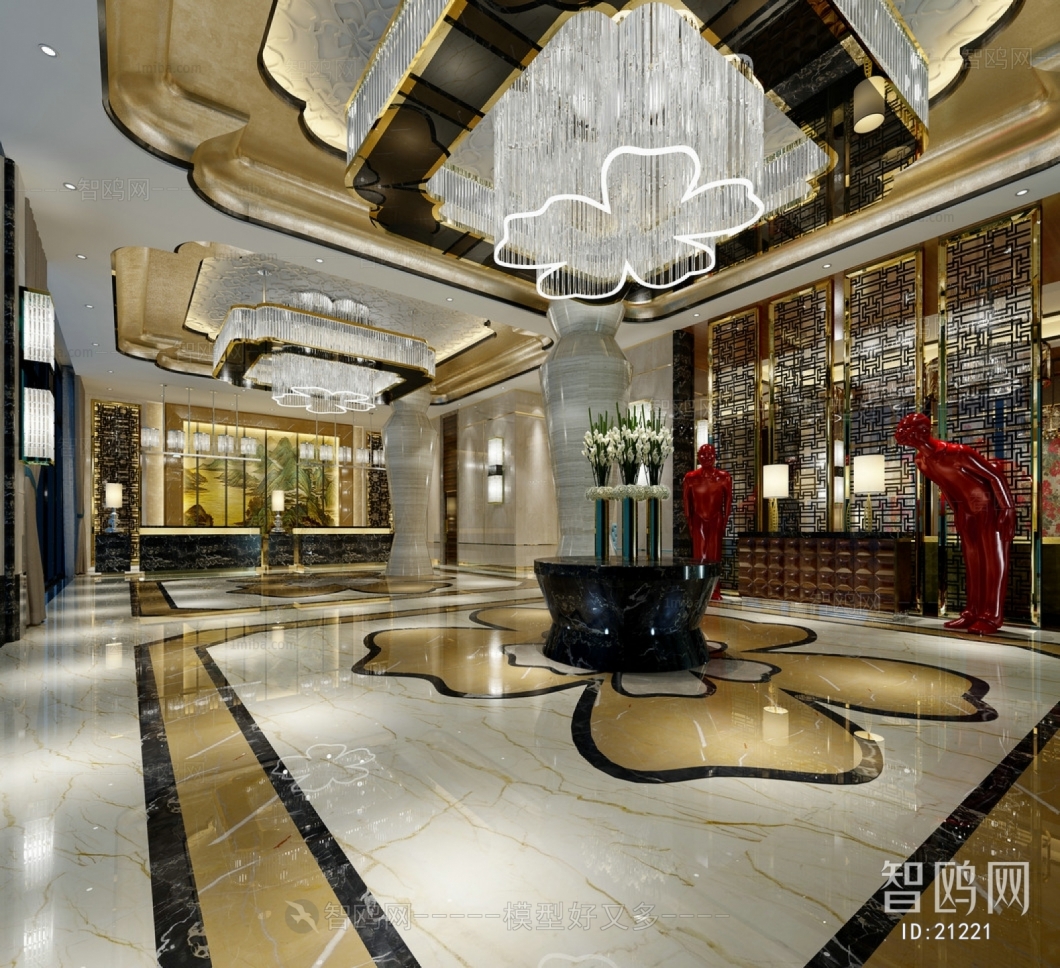 Modern New Chinese Style Lobby Hall