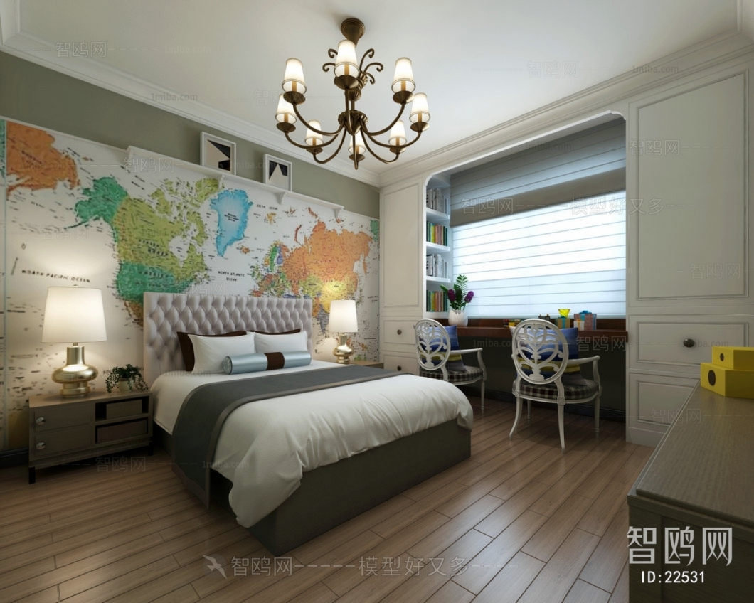 Simple European Style Bedroom