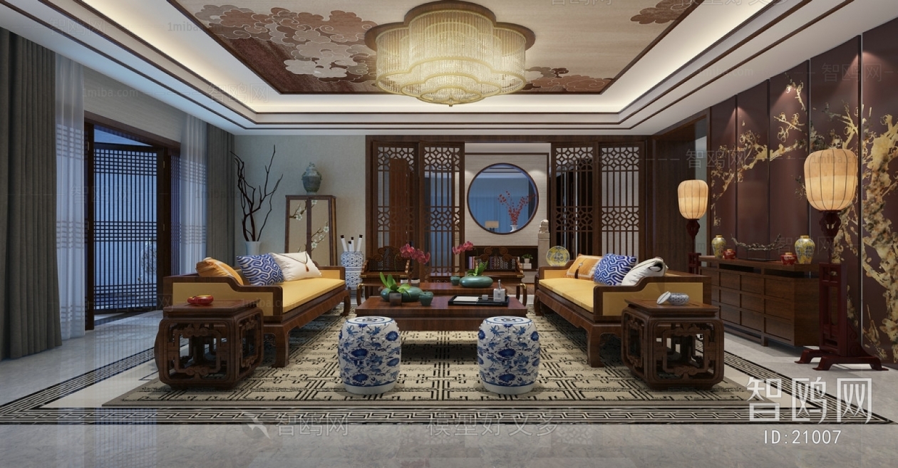 New Chinese Style A Living Room