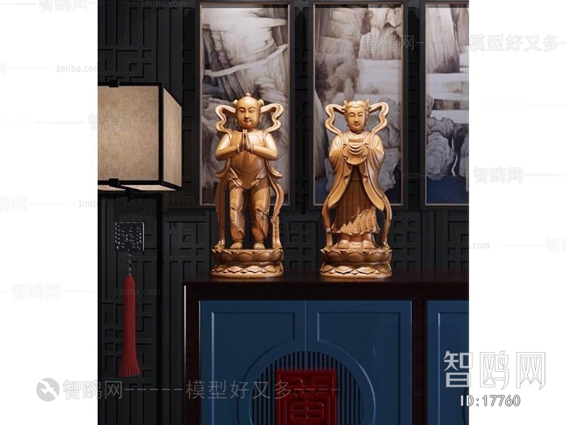 新中式仙童仙女雕塑