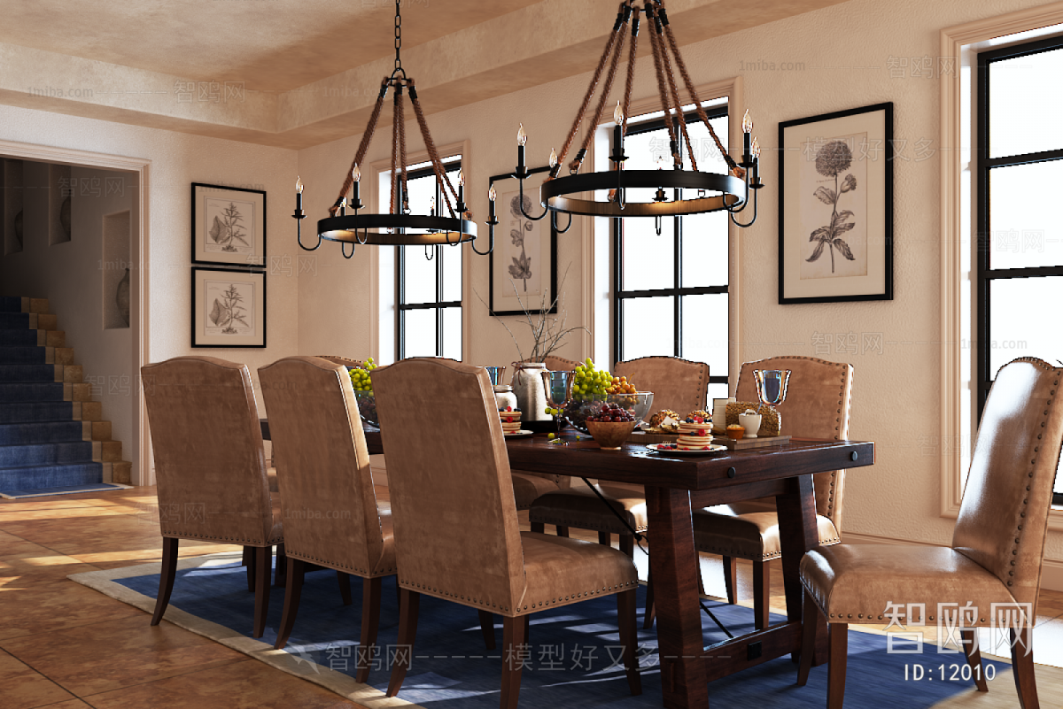 American Style Simple European Style Dining Room