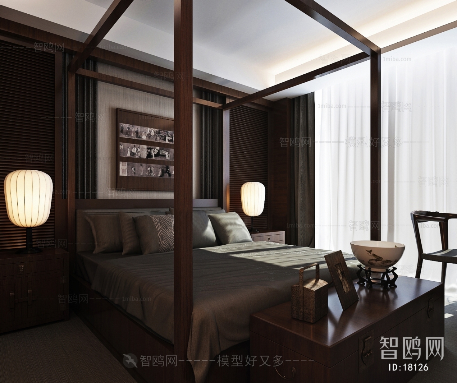 New Chinese Style Bedroom