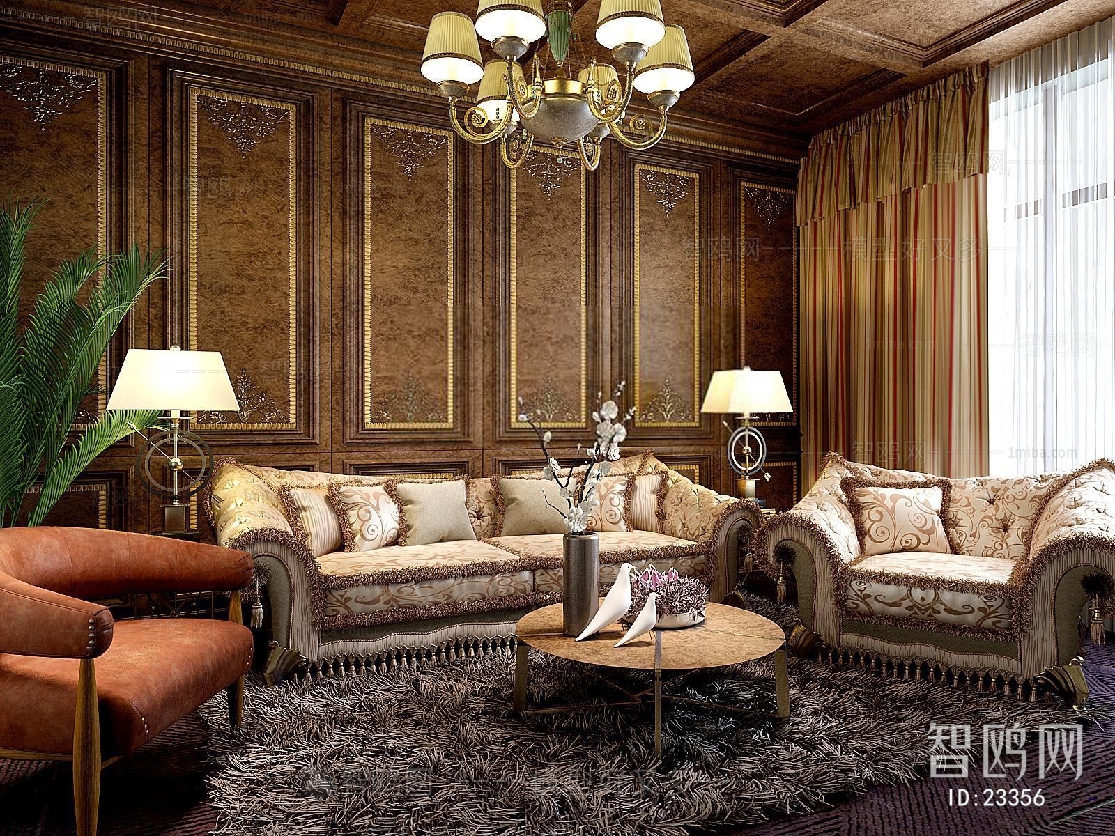 法式欧式客厅双人沙发