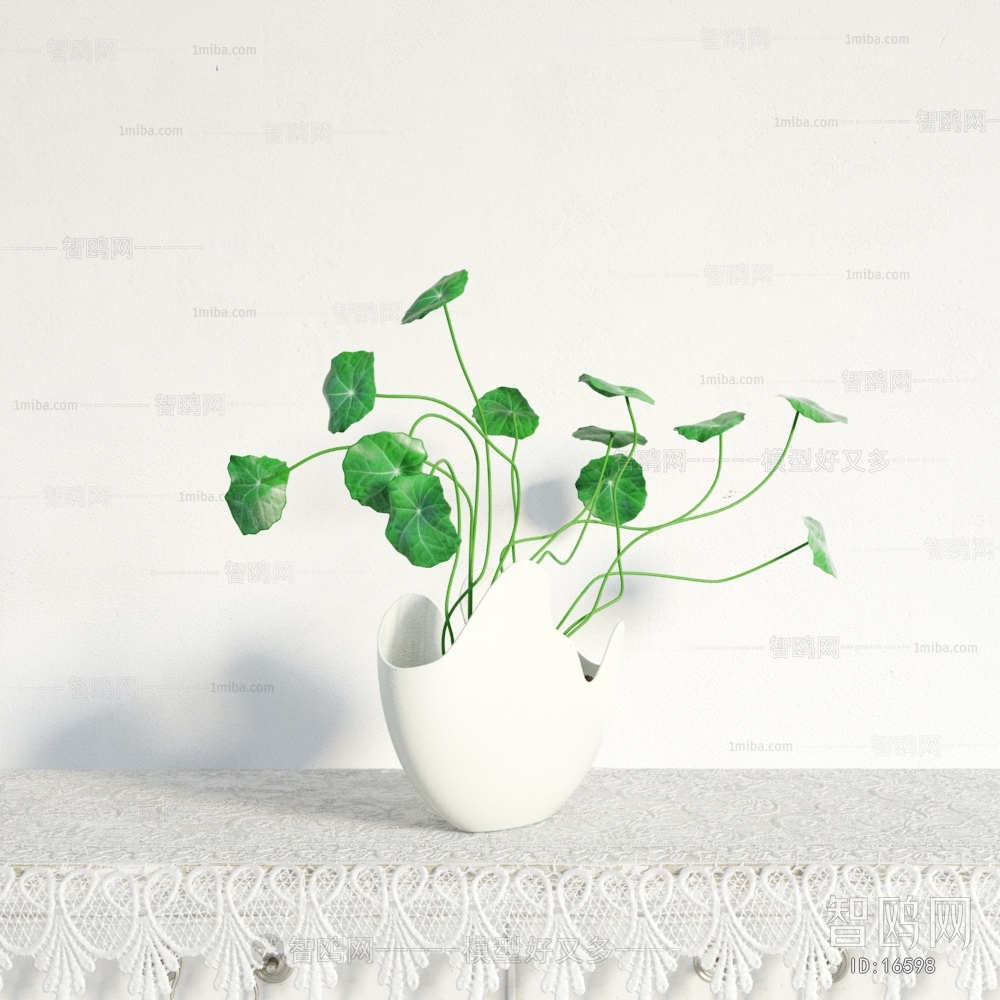 Modern Potted Green Plant