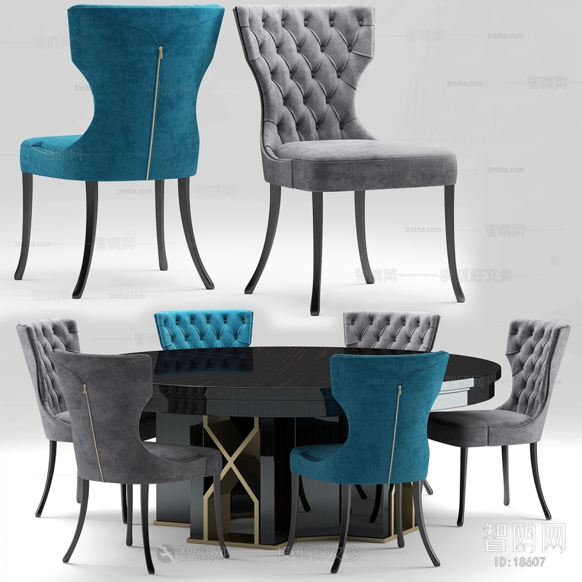 Modern Post Modern Style Simple European Style Dining Table And Chairs