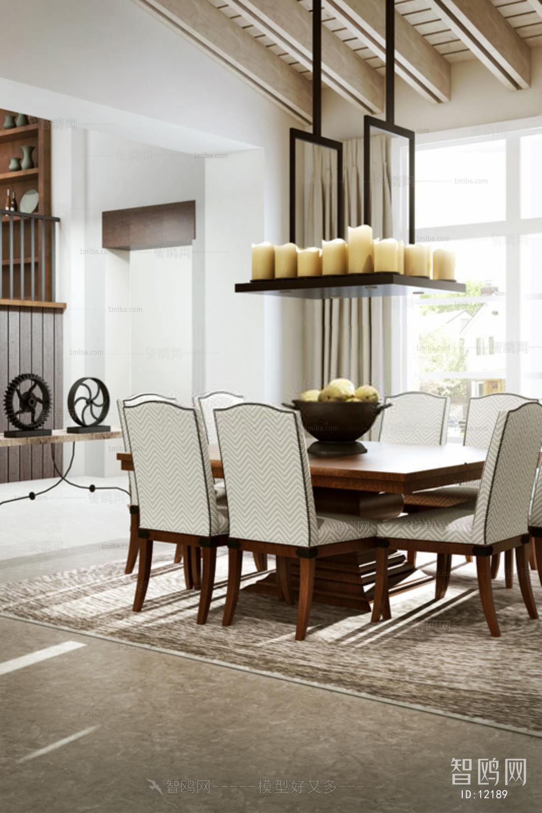 Modern American Style Dining Table And Chairs